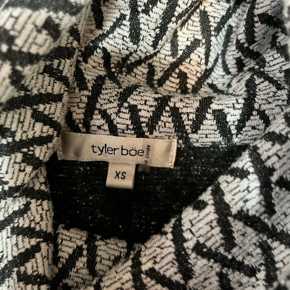 Tyler Boe Kim Knit Dress, Size XS, Black and White Geo Print - Picture 3 of 5